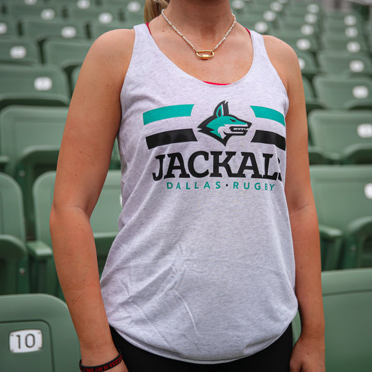 Jackals Stripe Racerback Tank (Heather White)