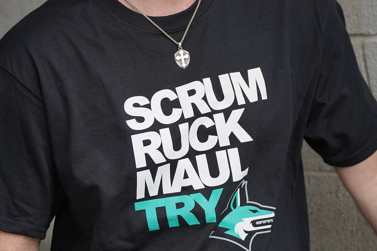 "SCRUM RUCK MAUL TRY" T-Shirt (Black)